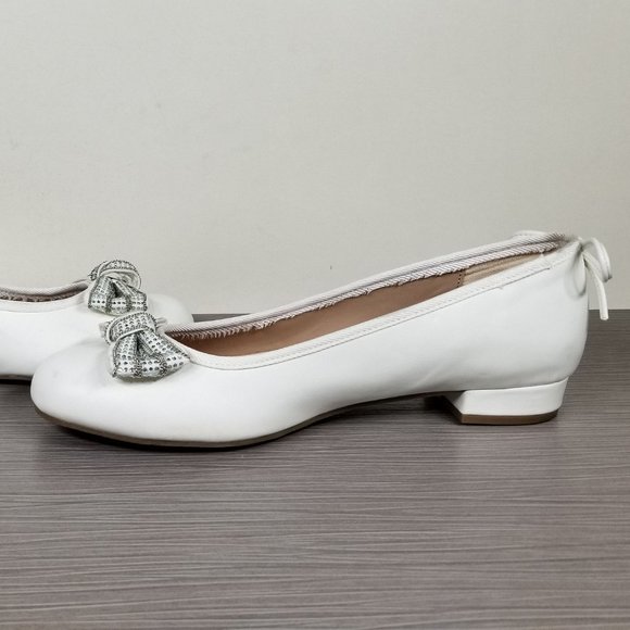 Stuart Weitzman Kids Miss Bolshoibow, White, Youth (6-10 years) Size 5 / 36 - Picture 6 of 12